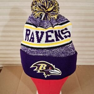 Baltimore Ravens Pom Beanie Adult
